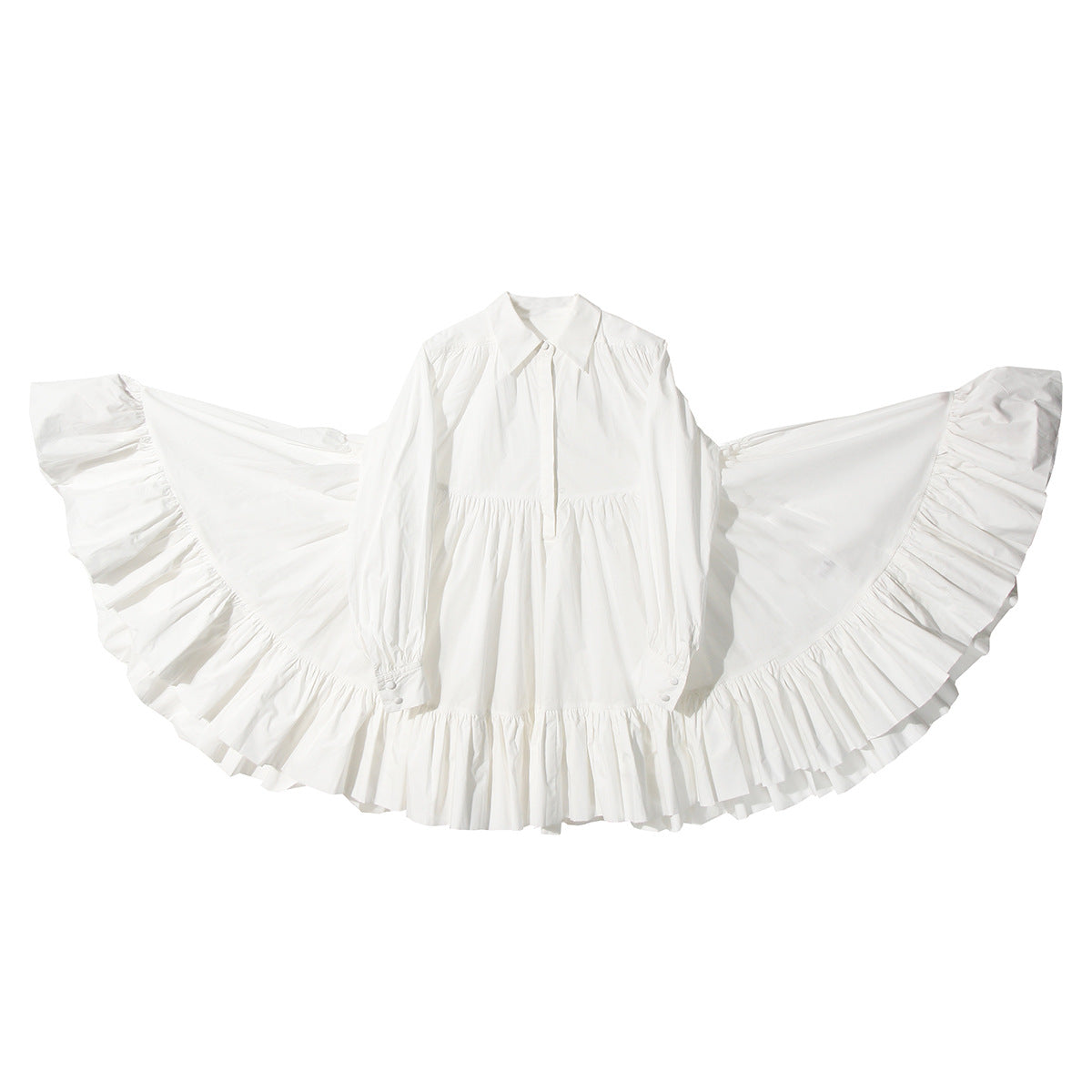 Ruffled Hem Shirt Dress