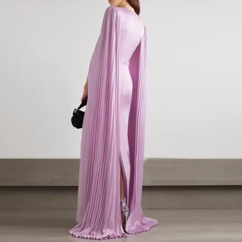 Fold Details Slip Evening Dress Gown