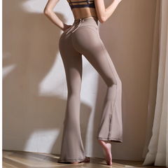 Yoga Pilates Lace Up Flared Fitted Stretch Legging