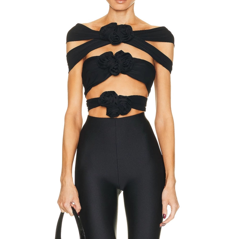 Flower Cami Top And Flared Pants