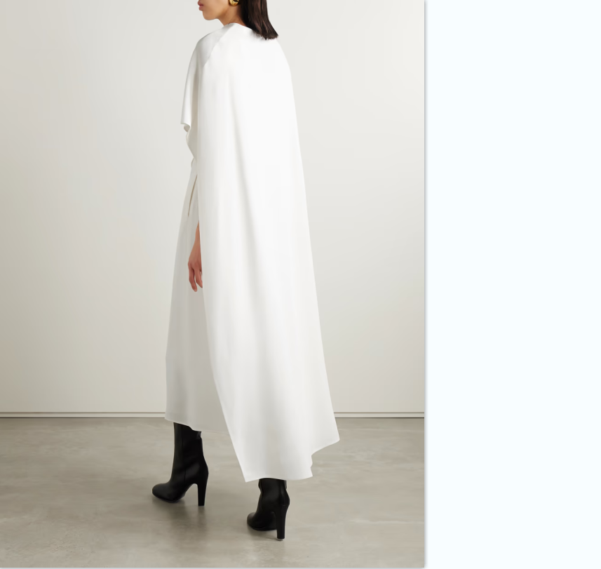 Cape Midi Evening Dress Gown
