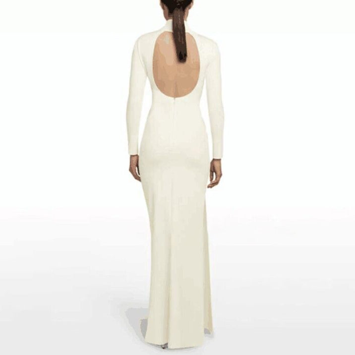 Diamante Fold Detailed Evening Dress Gown