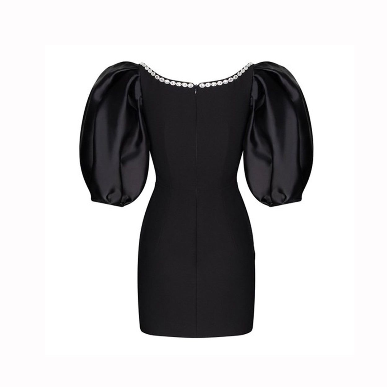 Puff Sleeves Mini Evening Dress Gown