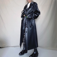 Leather Long Trench Coat