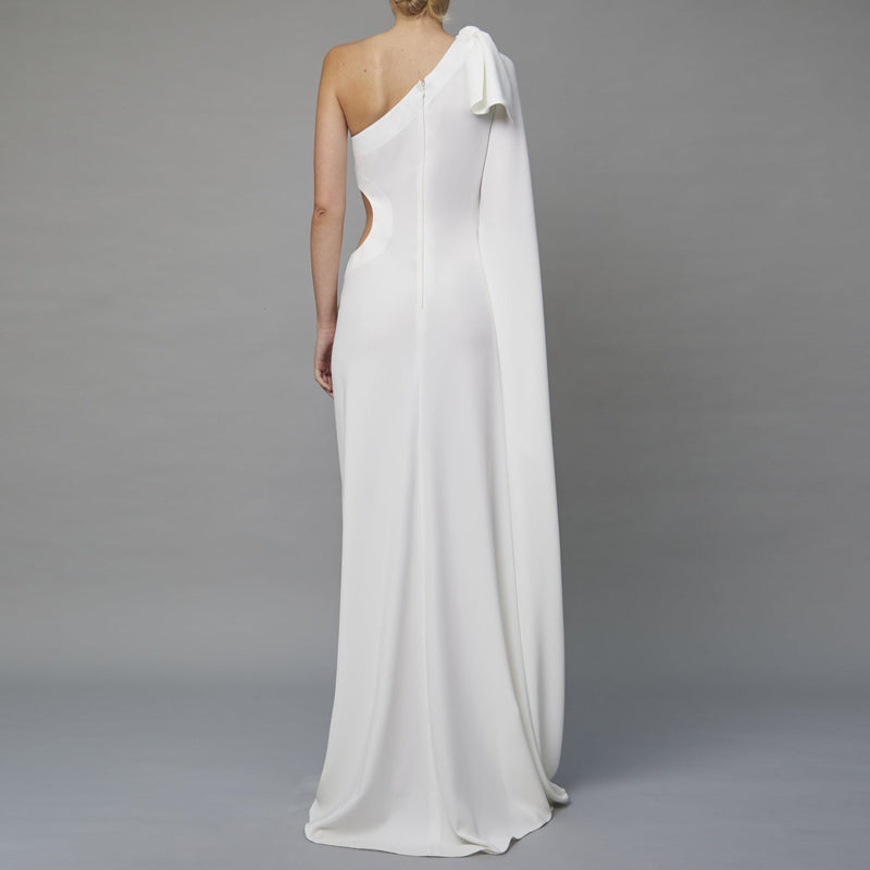 One Shoulder Cut Out Evening Dress Gown
