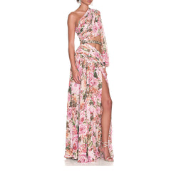 Printed Cut Out Slip Dress