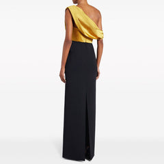 Bi-Color Evening Dress Gown
