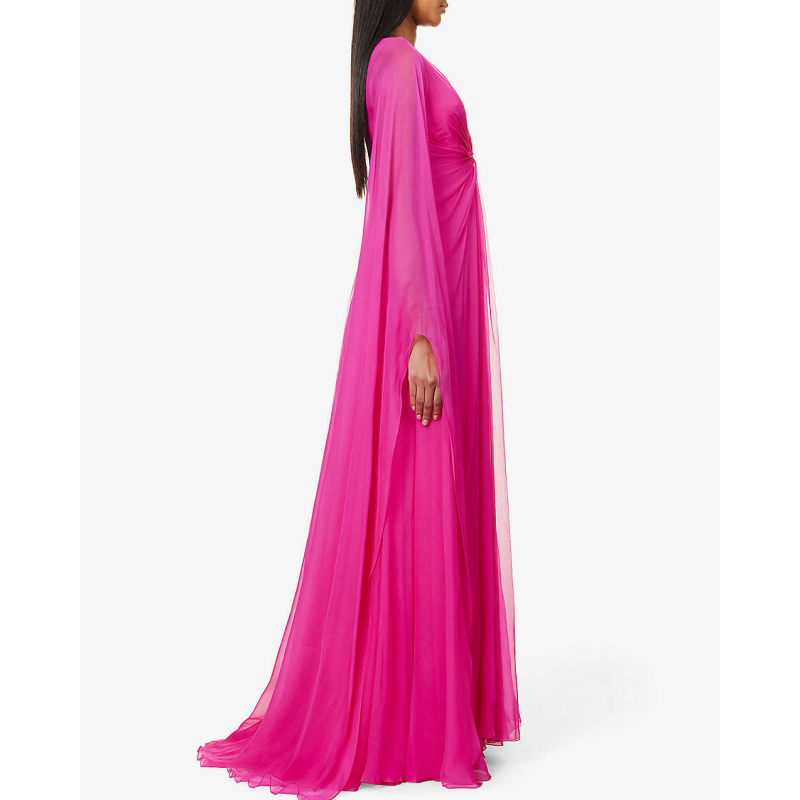V Neck Maxi Evening Dress Gown