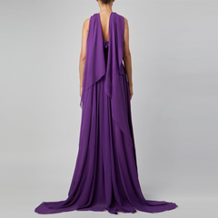 Ruffled Slip Evening Dress Gown