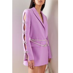 Diamante Bow Cut Out Blazer