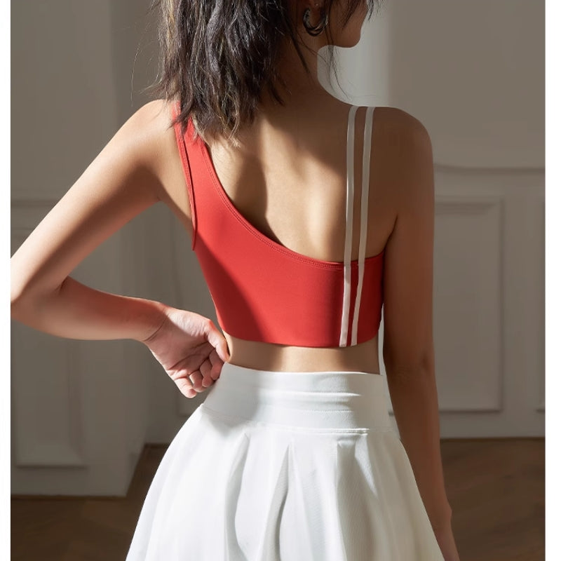Yoga Pilates Striped Fitted Sports Bra