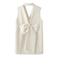 Bow Embellished Blazer Dress