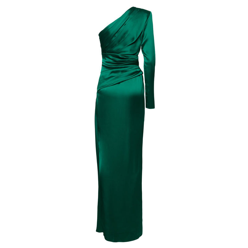 One-Shoulder Slip Evening Dress Gown