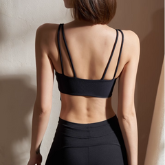 Yoga Pilates Asymmetric Hem Fitted Sports Bra
