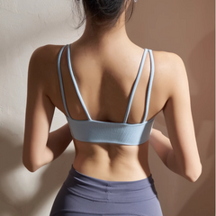 Yoga Pilates Asymmetric Hem Fitted Sports Bra