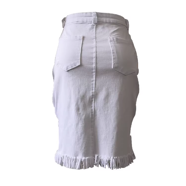 Button Denim Mini Skirt