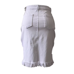 Button Denim Mini Skirt