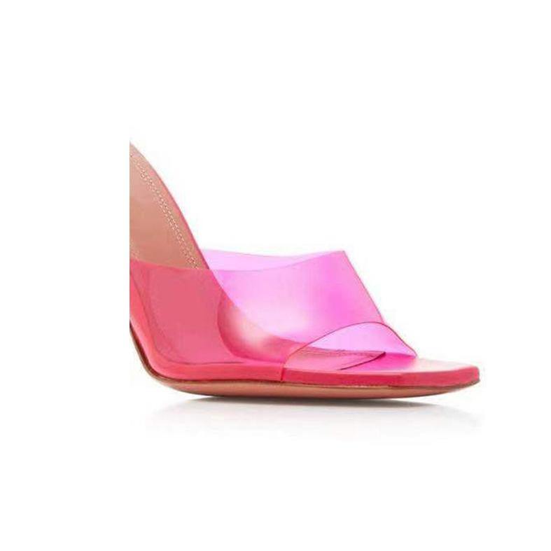 PVC High Heel Naked Mules Sandals