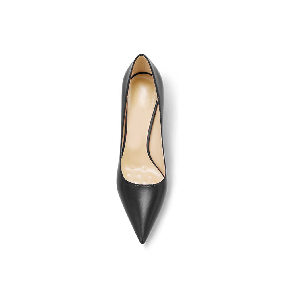 Leather Mid Heel Pumps