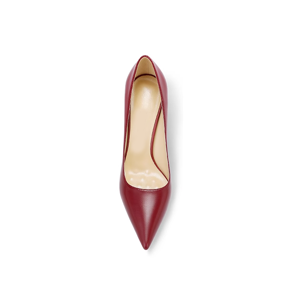 Leather Mid Heel Pumps