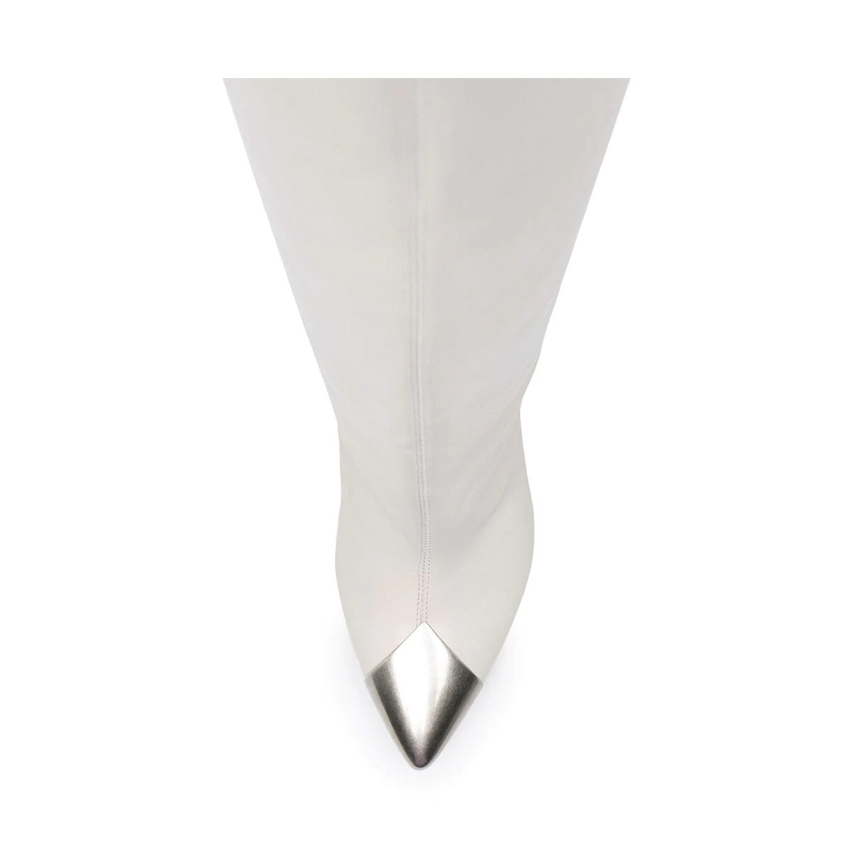 Metal Plated Leather Knee High Boots