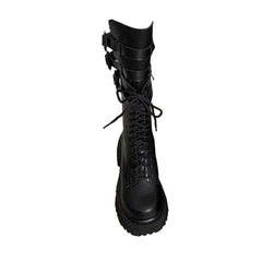 Buckled Lace Up Ankle Boots