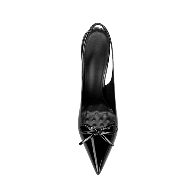 Bow Slingback Mid Heel Sandals - 8cm