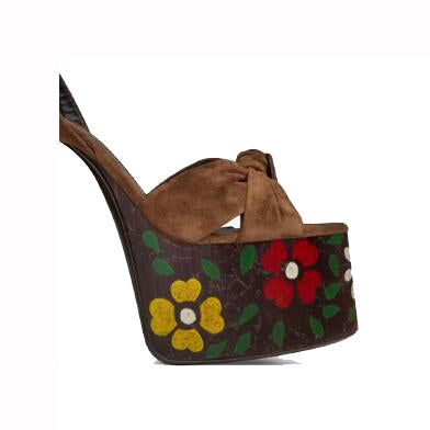 Printed Block Heel Platform Sandals