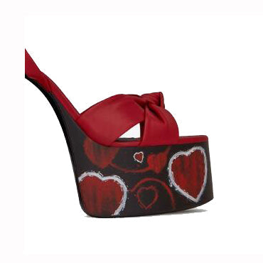 Printed Block Heel Platform Sandals