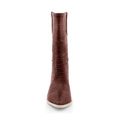 culptured Heel Western Cowboy Ankle Boots