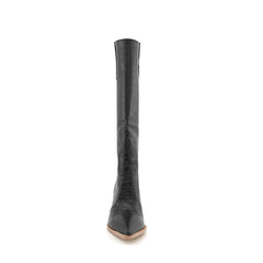culptured Heel Western Cowboy Knee High Boots
