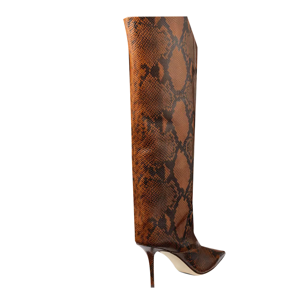 Printed Knee High Boots