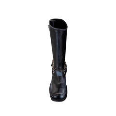 Buckled Leather Knee High Boots