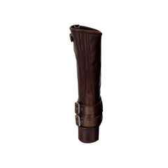 Buckled Leather Knee High Boots