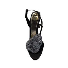 Diamante Flower High Heel Sandals