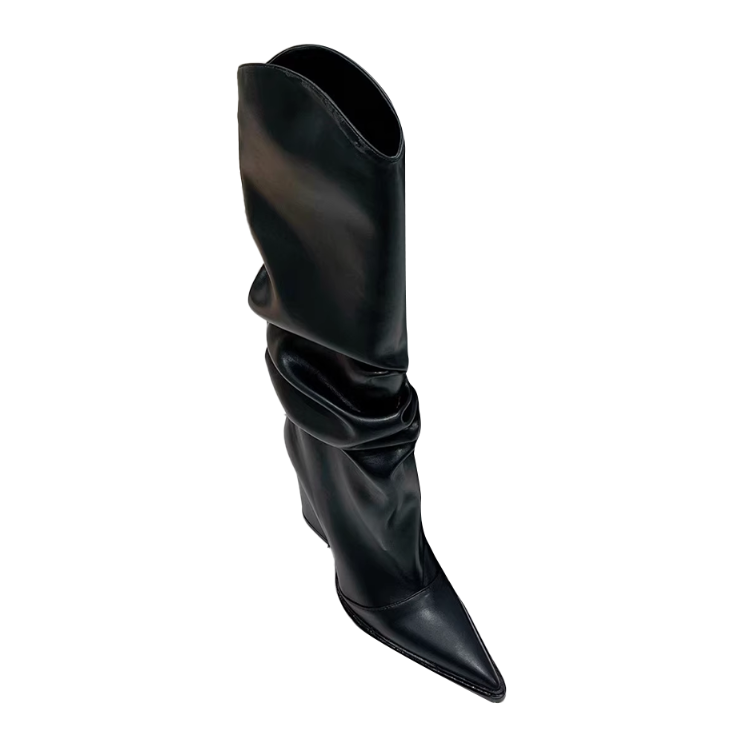 Fold Knee High Boots