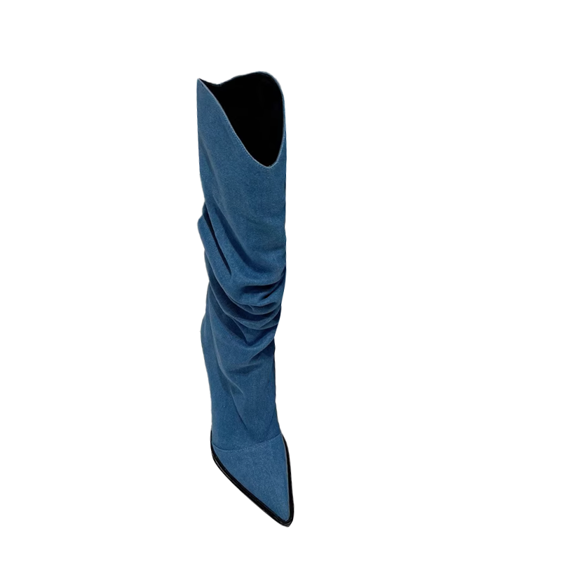Fold Knee High Boots
