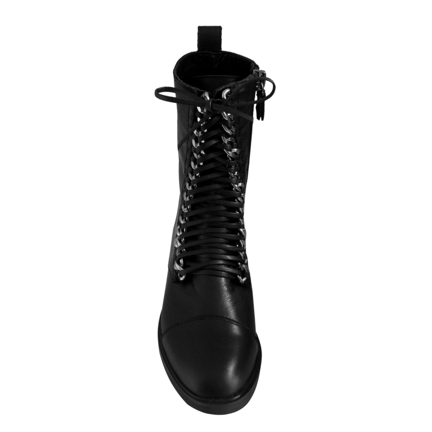 Lace Up Chain Ankle Boots