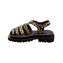 Leopard Studded Platform Sandals