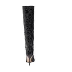 Stiletto Heel Leather Knee High Boots