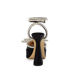 Diamante Bow Ankle Strap Platform Sandals