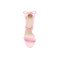 Braided Lace Up High Heel Sandals - 10cm