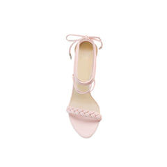 Braided Lace Up Mid Heel Sandals - 6cm