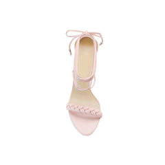 Braided Lace Up Mid Heel Sandals - 8cm