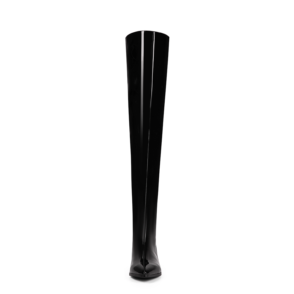 Patent Leather Over The Knee Boots