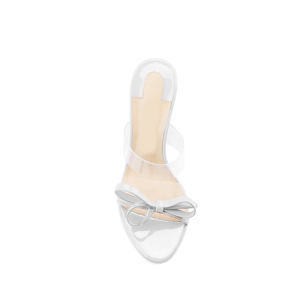 Bow PVC Mules Sandals - 10cm
