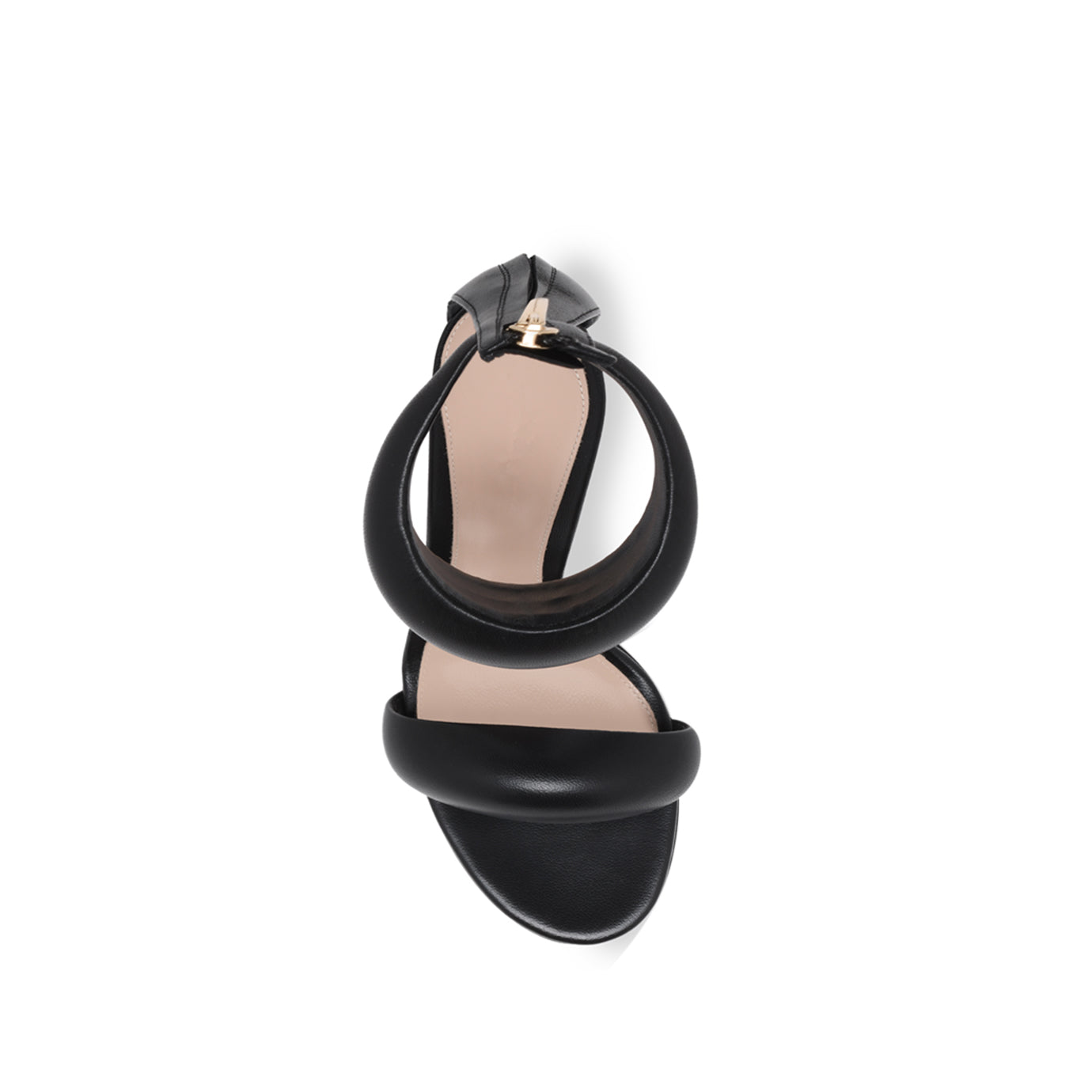 Ankle Strap Leather Stiletto Mid Heel Sandals - 7.