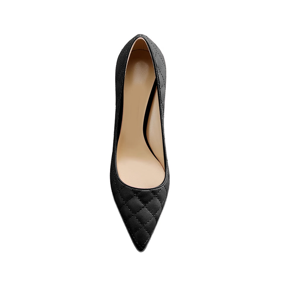 Quilted High Heel Pumps - 10cm