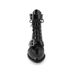 Cut Out Patent Leather Biker Ankle Western Cowboy