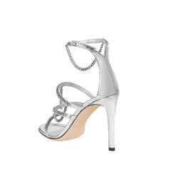 Chain High Heel Sandals - 8.5cm